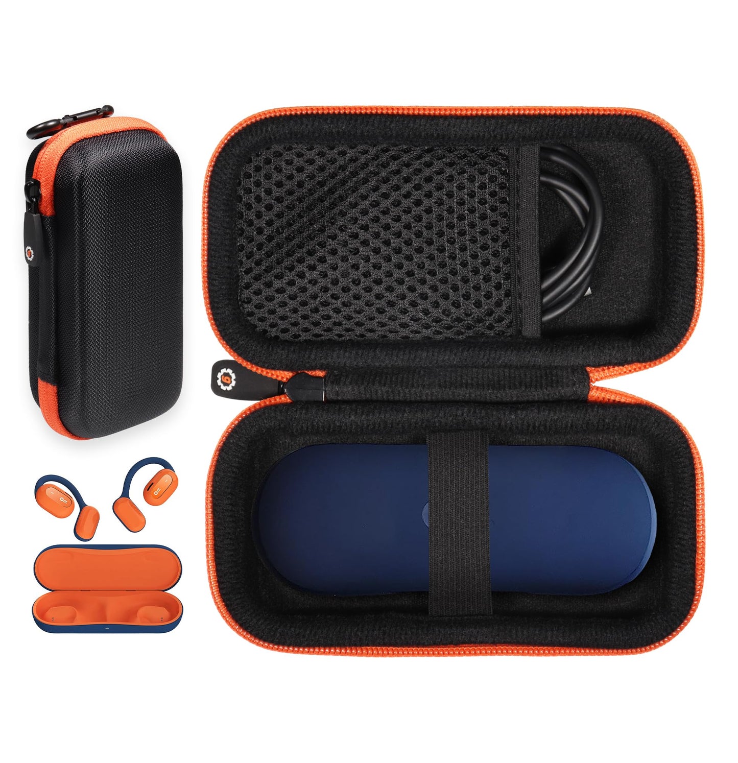 getgear Earbuds Case Compatible with Oladance OWS 2, OWS 1 Open Ear Headphones Without Charging case, mesh Pocket for Charge Cable GETGEAR