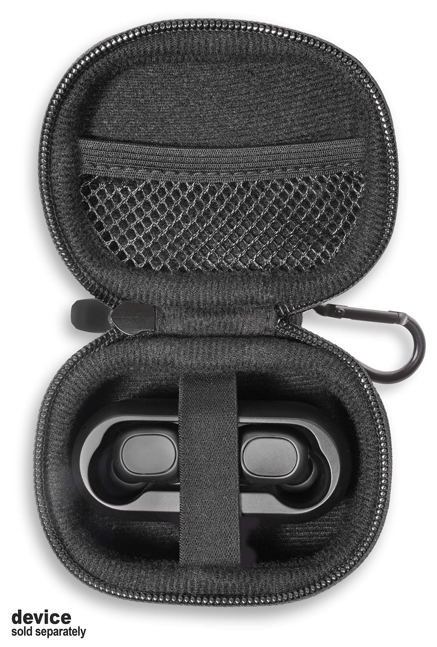 True Wireless Earbud Case for SoundPEATS True Wireless Bluetooth Earbuds in-Ear Stereo Bluetooth Headphones Wireless Earphones, Mesh Pocket for Cable, Carabiner GETGEAR