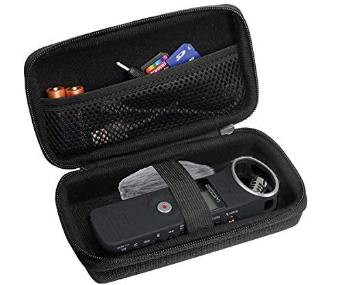 Professional Portable Recorder Case for ZOOM H1, ZH1 Music Recorder with mesh pocket for cable, outdoor Microphone Windscreen Muff. Elastic strap, Strong and light weight hard case WGear