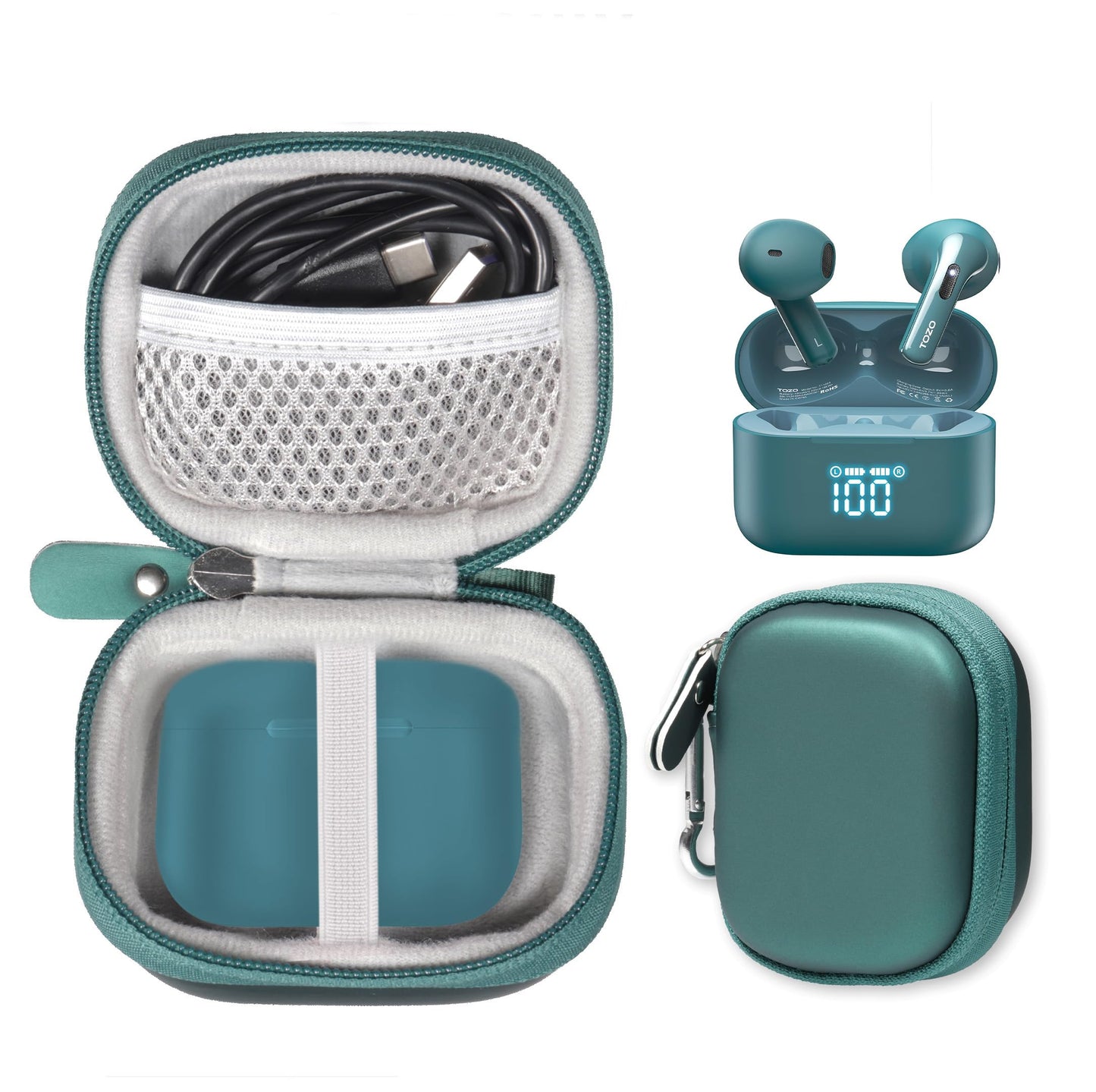 getgear case for TOZO T21 Wireless Earbuds, 5.3 Bluetooth Headphone and T20 Wireless Earbuds Bluetooth Headphones GETGEAR