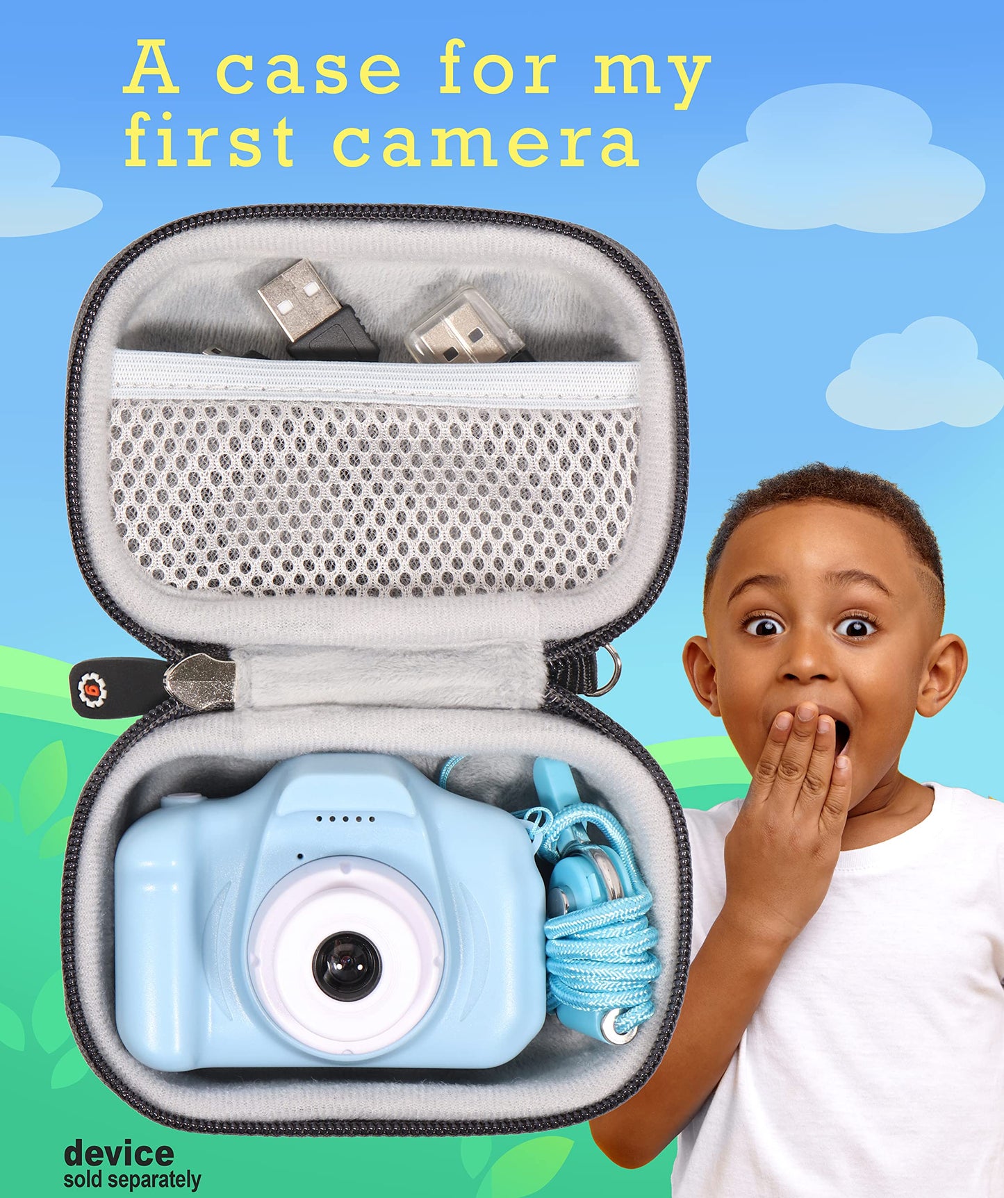 getgear Camera case for Seckton Kids Selfie Camera, organizing Travel case with mesh Pocket and Detachable Wrist Strap GETGEAR