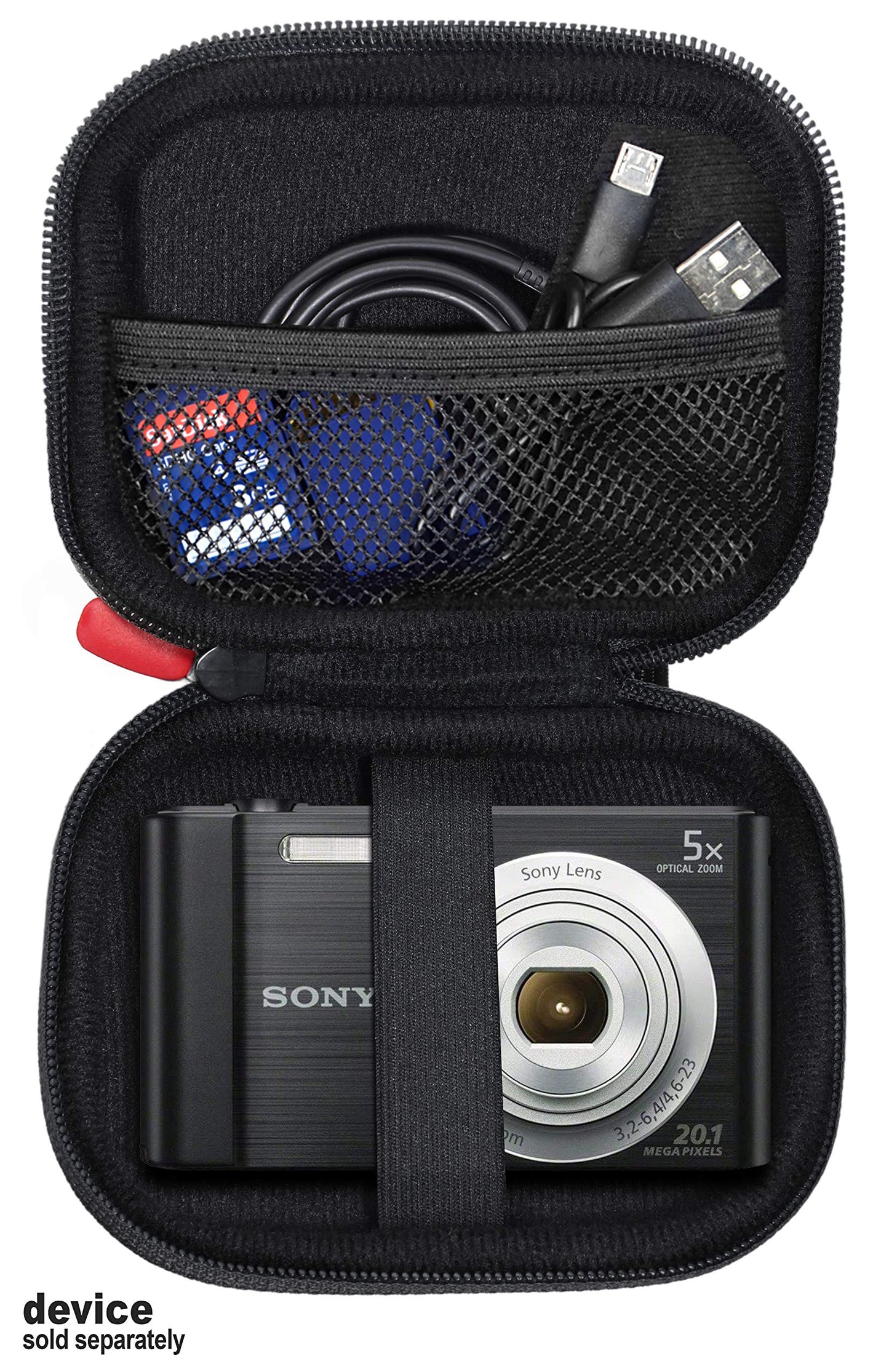 WGear Digital Camera Case for CAMKORY, Fulealfly, Lecran, Sony W800/S, DSCW830; Canon PowerShot ELPH360 HS/ 360/350 HS/350/310/190/180; Kodak PIXPRO Friendly Zoom FZ43, FZ53-BL; Nikon COOLPIX L32 WGear