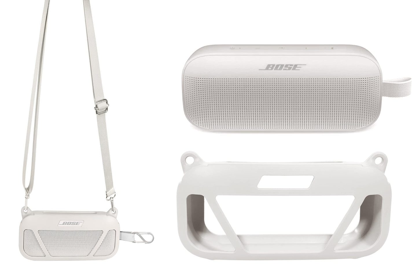GETGEAR Case for Bose SoundLink Flex Bluetooth Portable Speaker by getgear, mesh Pocket for Charger Cord, Detachable Wrist Strap GETGEAR