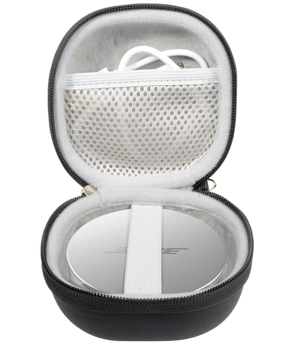 WGear Original Designed Case for Bose Wireless Noise-Masking Sleepbuds, Secure and Easy to use Protective Strap, Mesh Pocket for Cable, Compact and Strong case with Detachable Strap, Black WGear