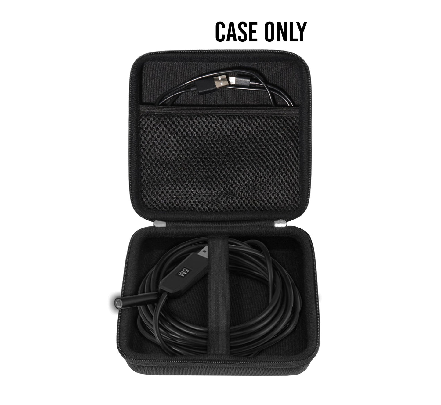 WGear endoscope case for Depstech Wireless, USB, Wireless Borescope, AKASO, iksee, BlueFire, Mousand, Fantronics, ROTEK, mesh pocket for side mirror, hook etc WGear