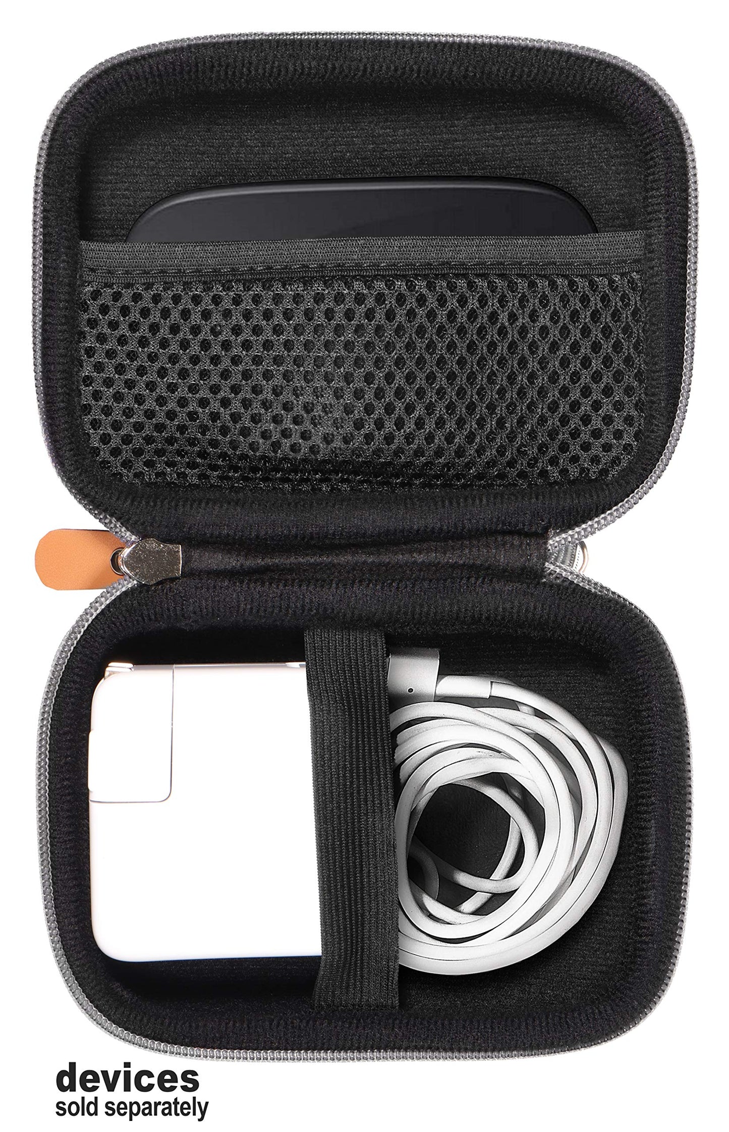 GETGEAR case for MacBook Magsafe/Magsafe 2 Charger Adapter, Magic Mouse 1, 2, Lightning Hub, Type C and USB Hub, Card Reader, All in one Carrying Solution (Tweed Gray) GETGEAR