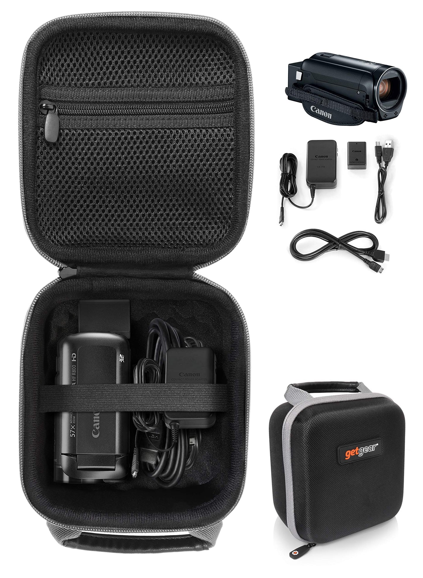 getgear Video Camera Camcorder Case for Canon VIXIA HF R800; Panasonic Full HD Video Camera Camcorder HC-V180K, HC-V770; Sony HDRCX405, CX440, CX240; LINNSE, kicteck, kimire, Heegomn, SEREER, ORDRO WGear