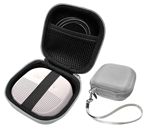Feature Protective Case for Bose SoundLink Micro Bluetooth Speaker by WGear, Featured Design with mesh Pocket for Cable and Other Accessories, Elastic Strap to Secure Device WGear