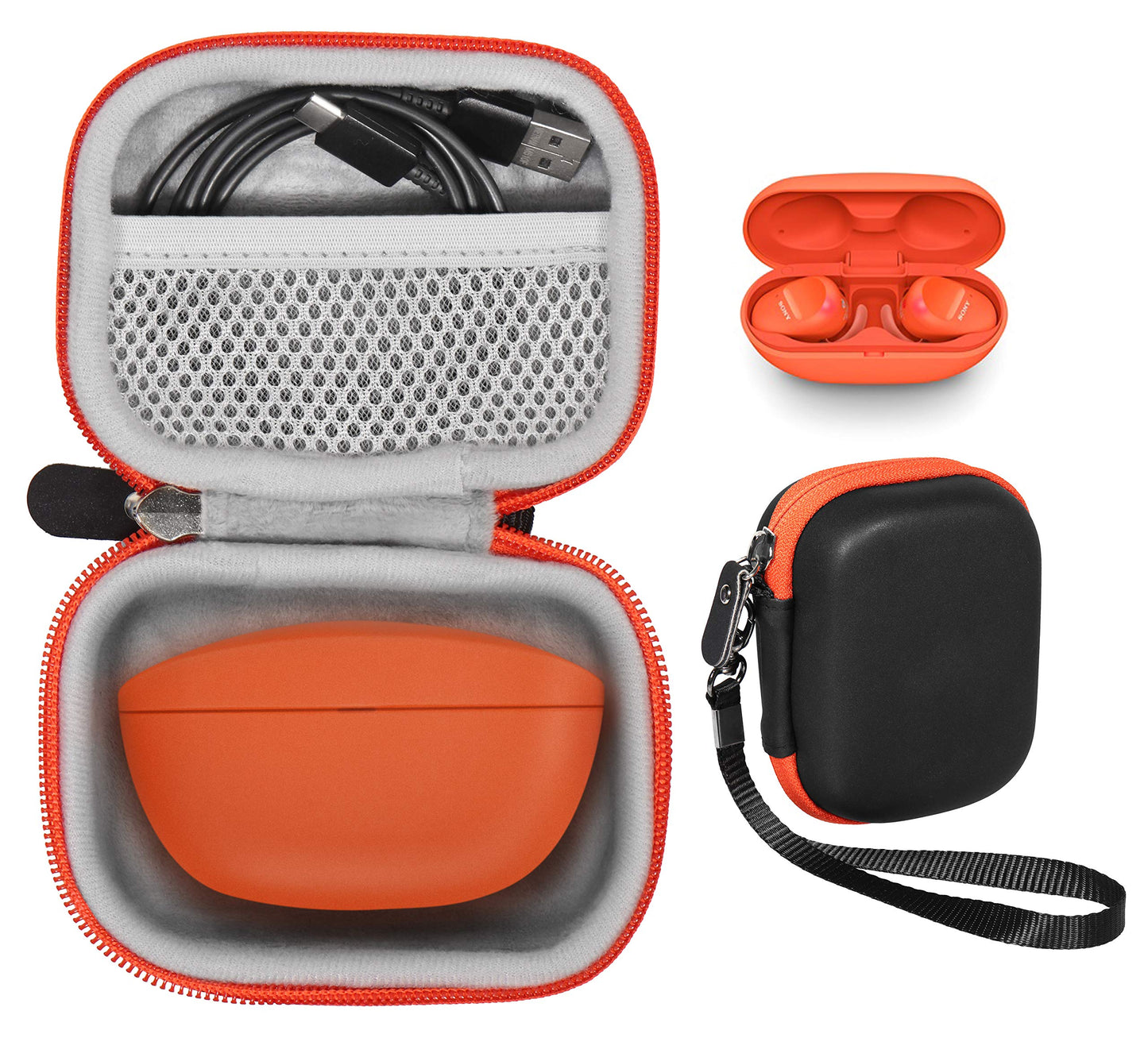 Featured Protective Case for Bose SoundSport Truly Wireless Sport Headphones Charger Box, Mesh Pocket for Cable and Other Accessories WGear