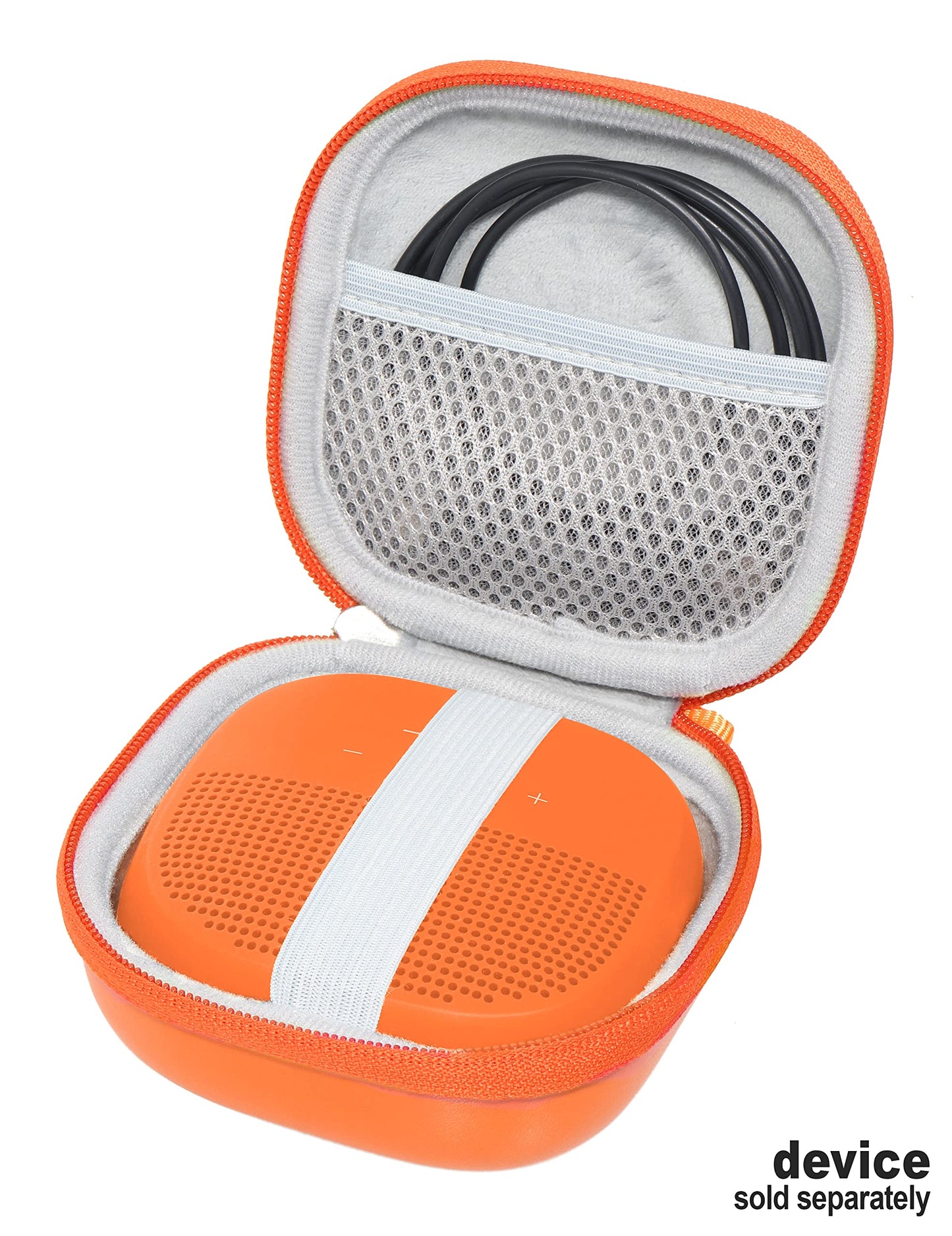 Feature Protective Case for Bose SoundLink Micro Bluetooth Speaker by WGear, Featured Design with mesh Pocket for Cable and Other Accessories, Elastic Strap to Secure Device WGear