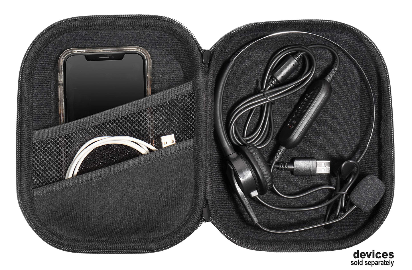 getgear Headset Case for Jabra Biz 1500, Evolve 65, 40 UC; Plantronics Voyager 104, Blackwire C5220, C3220, C225, Also for Mpow Pro, M5, M5 Pro, HC5, V5.0, TaoTronics, YAMAYN Wireless Headset GETGEAR