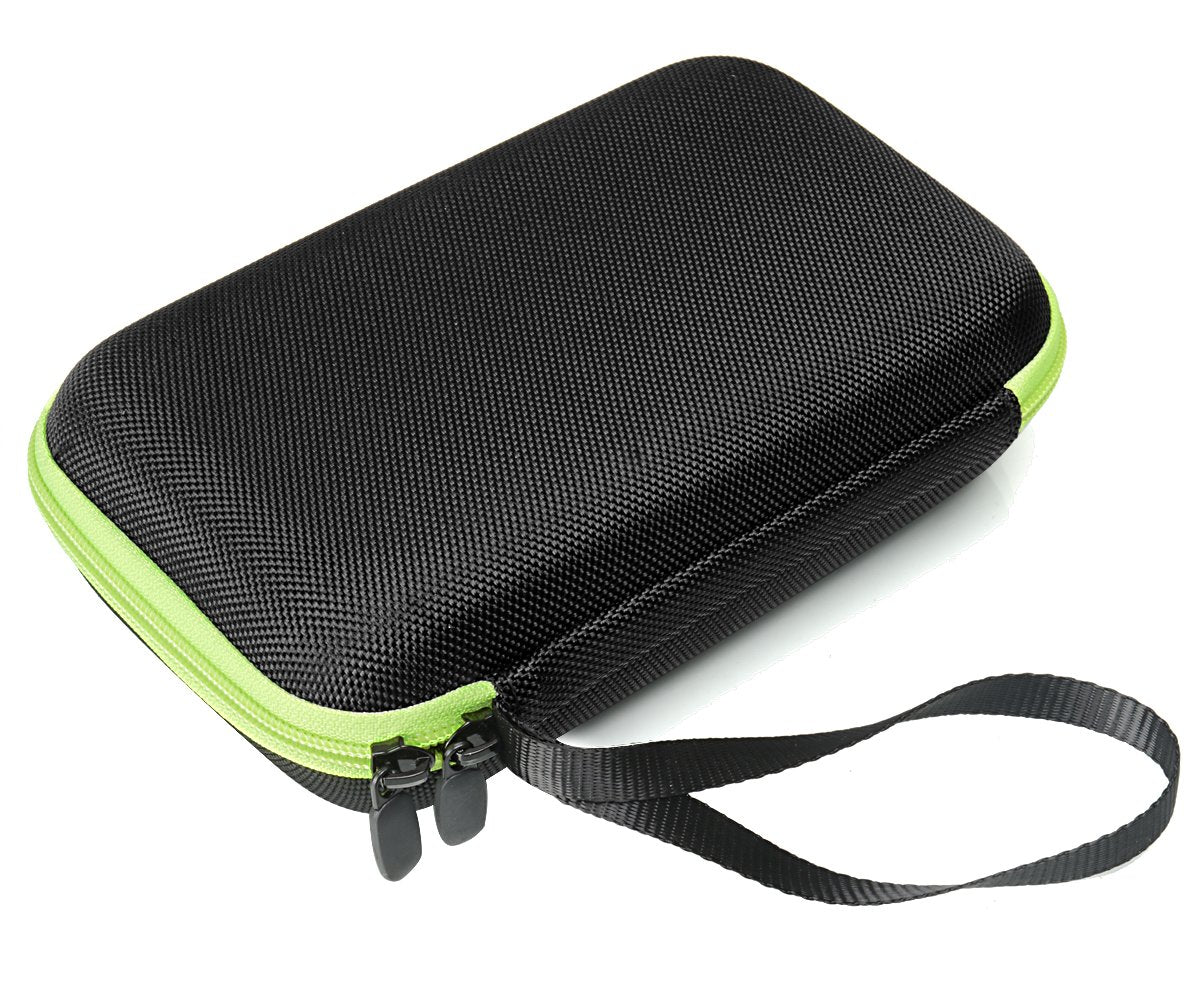 WGear Organizer and Carrying Case for Philips Norelco OneBlade (FFP), OneBlade Face + Body, OneBlade Hybrid Electric Trimmer, Norelco QP2520/70, QP2530, QP2620, QP2630, Black with Green Zipper WGear
