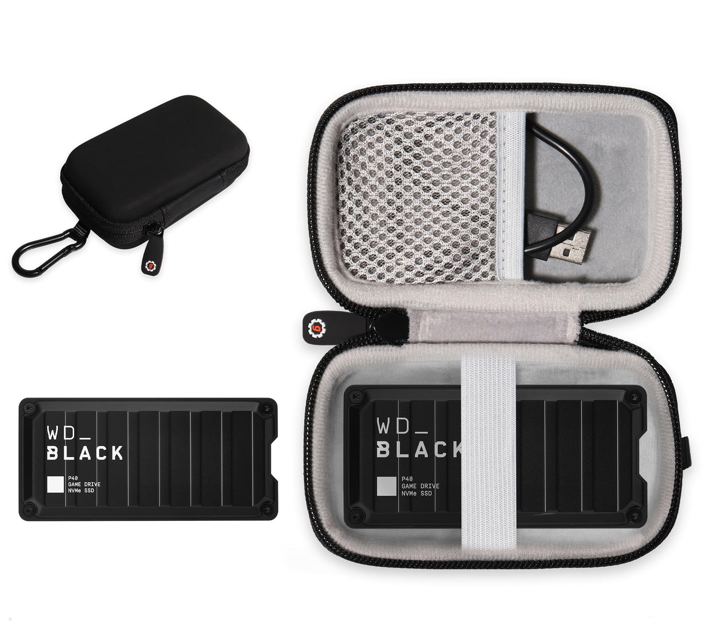 Getgear Portable Case Compatible with WD_Black Game Drive SSD 1TB, 2TB, 512GB GETGEAR