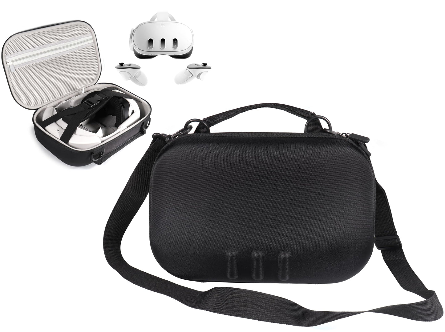 getgear VR Headset Case for Compatible with Meta Quest 3 / 3S, Portable Travel organier for VR and Controllers with Shoulder Strap, Also fits for Meta Quest 2, Oculus Quest 3, Vision Pro GETGEAR