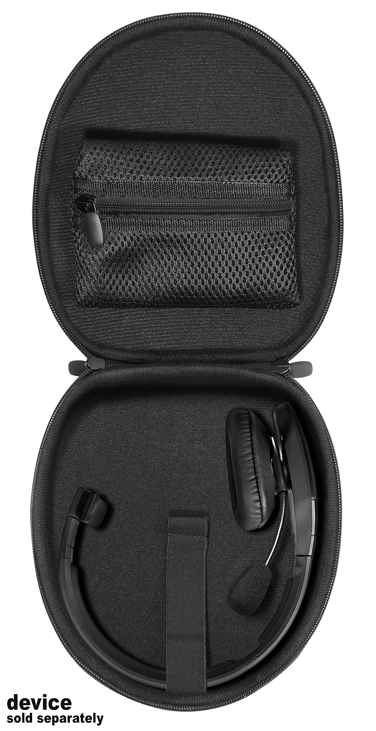 Headset Case for VXI BlueParrott B450-XT, B450-XT -204010-C, B350-XT, B250-XTS, C400-XT, Mesh Pocket for Cable, Amplifier and Other Accessories, Detachable Wrist Strap WGear