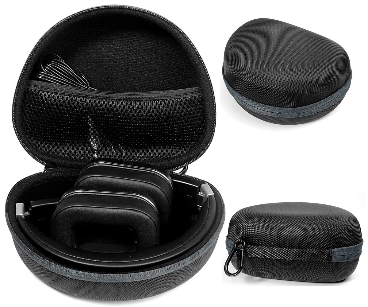 Foldable Headphone Case for Studio3, Studio2, Studio, Mpow 059/ Mpow H1/H2/H5/Thor, Audio-Technica ATH-M50x/M50/M70X/M40x/M30x/M20x, Bluedio Turbine T2s, T2 & T2, Black+Gray Zip WGear