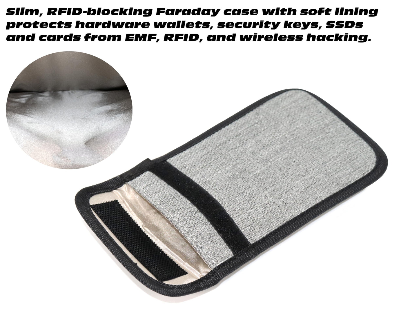 GETGEAR Faraday Bag, RFID Signal Blocking Pouch for Bitcoin Hardware Wallet, Security Key, Car Key, Bank Cards, PSSD/Portable Hard Drive, Anti-Theft Signal Blocking and data storage Safe