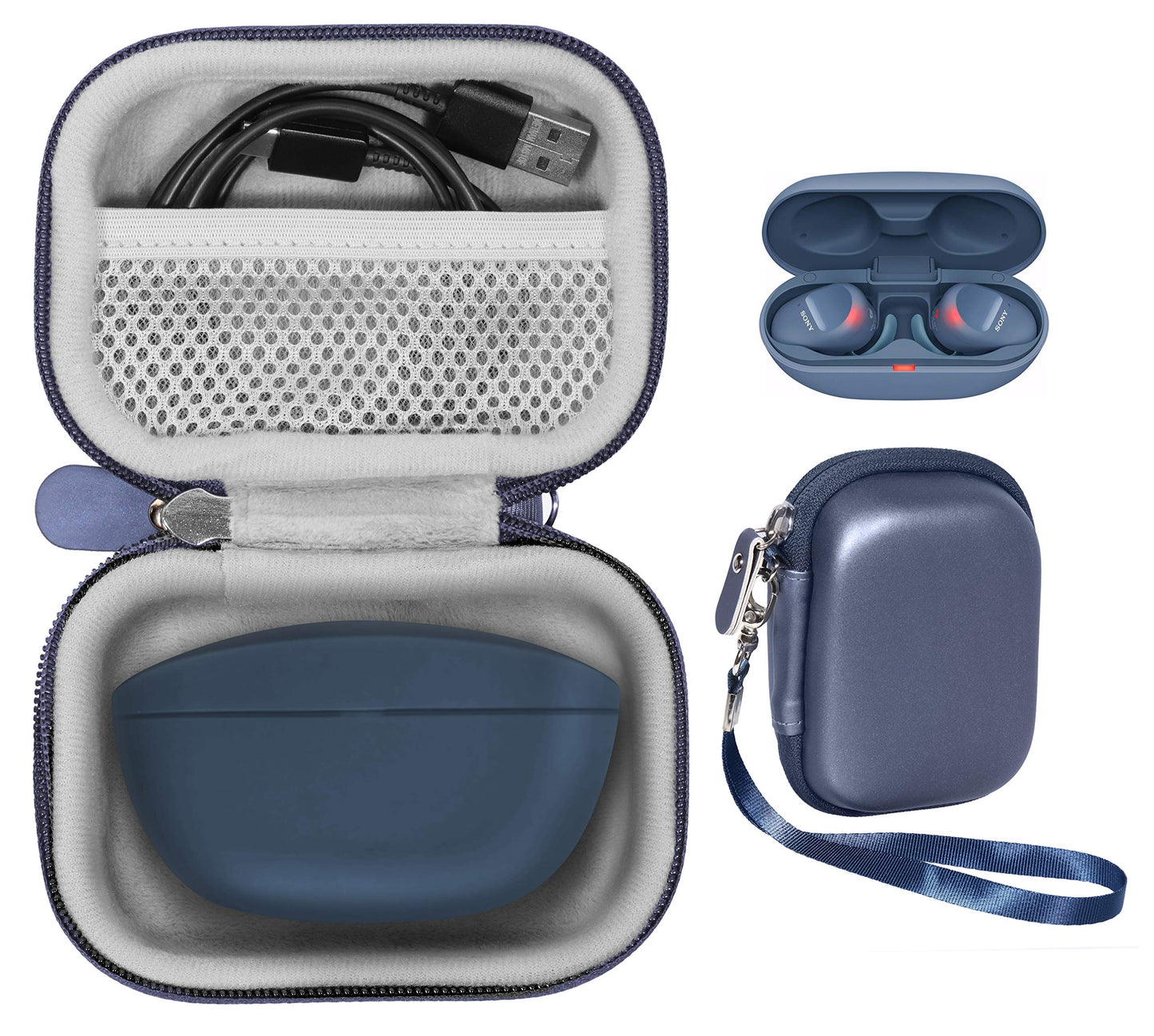 Featured Protective Case for Bose SoundSport Truly Wireless Sport Headphones Charger Box, Mesh Pocket for Cable and Other Accessories WGear