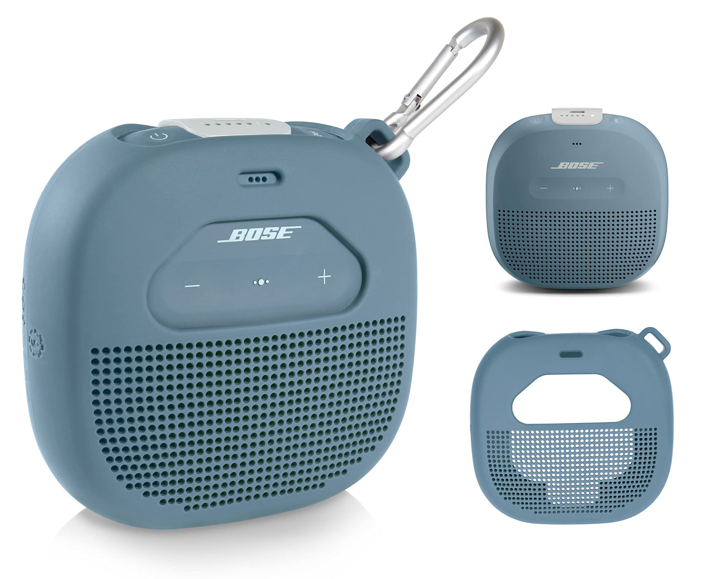 Feature Protective Case for Bose SoundLink Micro Bluetooth Speaker by WGear, Featured Design with mesh Pocket for Cable and Other Accessories, Elastic Strap to Secure Device WGear