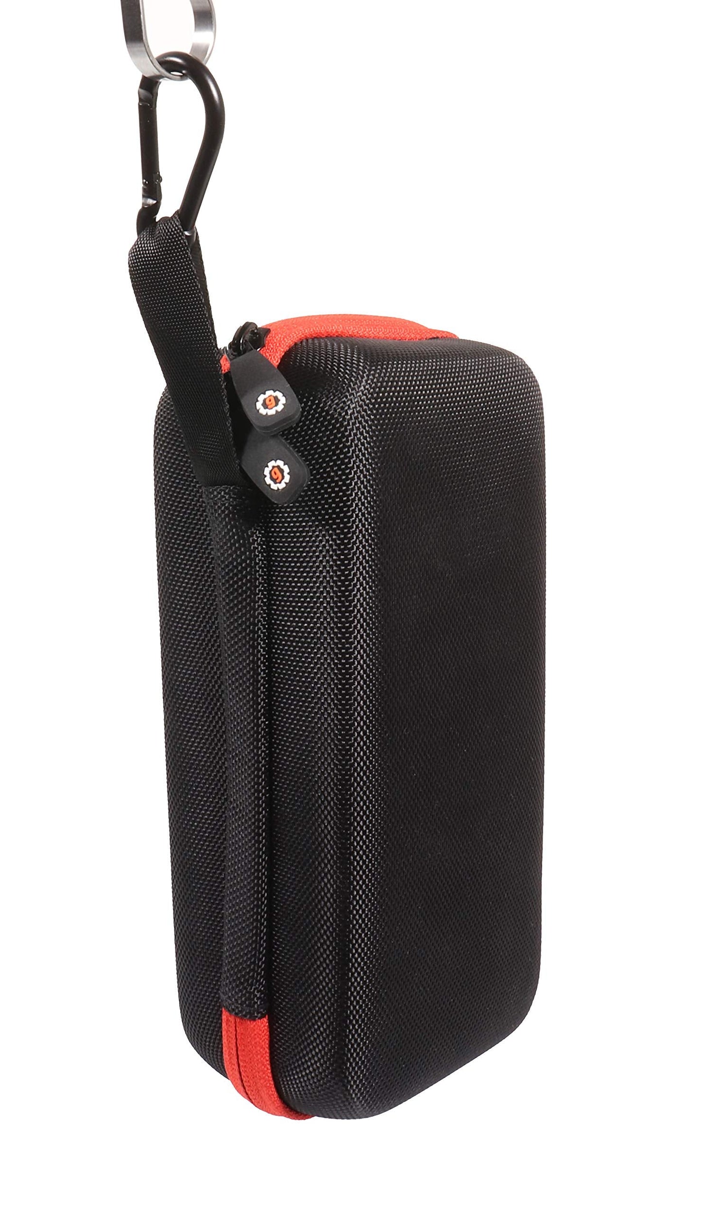 getgear case for ROKFORM G-ROK Portable Wireless Magnetic Golf Speaker, Black with Orange Zip, Mesh Pocket for Cable and Accessories GETGEAR