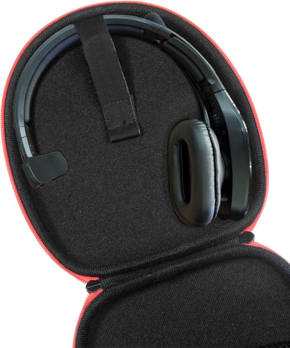 Headset Case for VXI BlueParrott B450-XT, B450-XT -204010-C, B350-XT, B250-XTS, C400-XT, Mesh Pocket for Cable, Amplifier and Other Accessories, Detachable Wrist Strap WGear