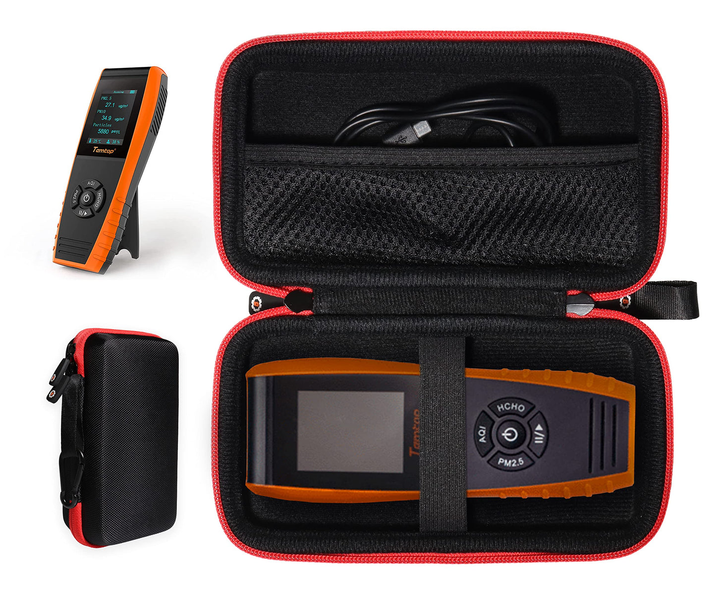 GETGEAR Organizing Case Compatible with Temtop Air Quality Monitor, also fits for BIAOLING Accurate Tester, EG Air Quality Pollution Monitor GETGEAR