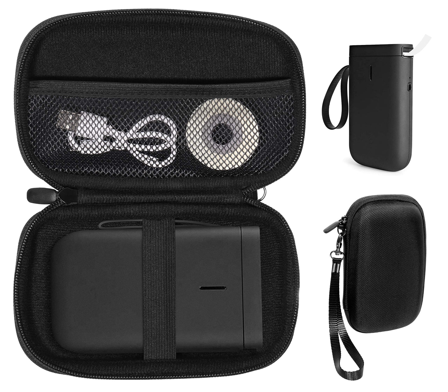 GETGEAR Portable Label Printer Case for Label Maker Machine NiiMbot D11 2020 Portable Wireless Connection Label Printer, mesh Pocket for Label Tape and Charge Cord GETGEAR