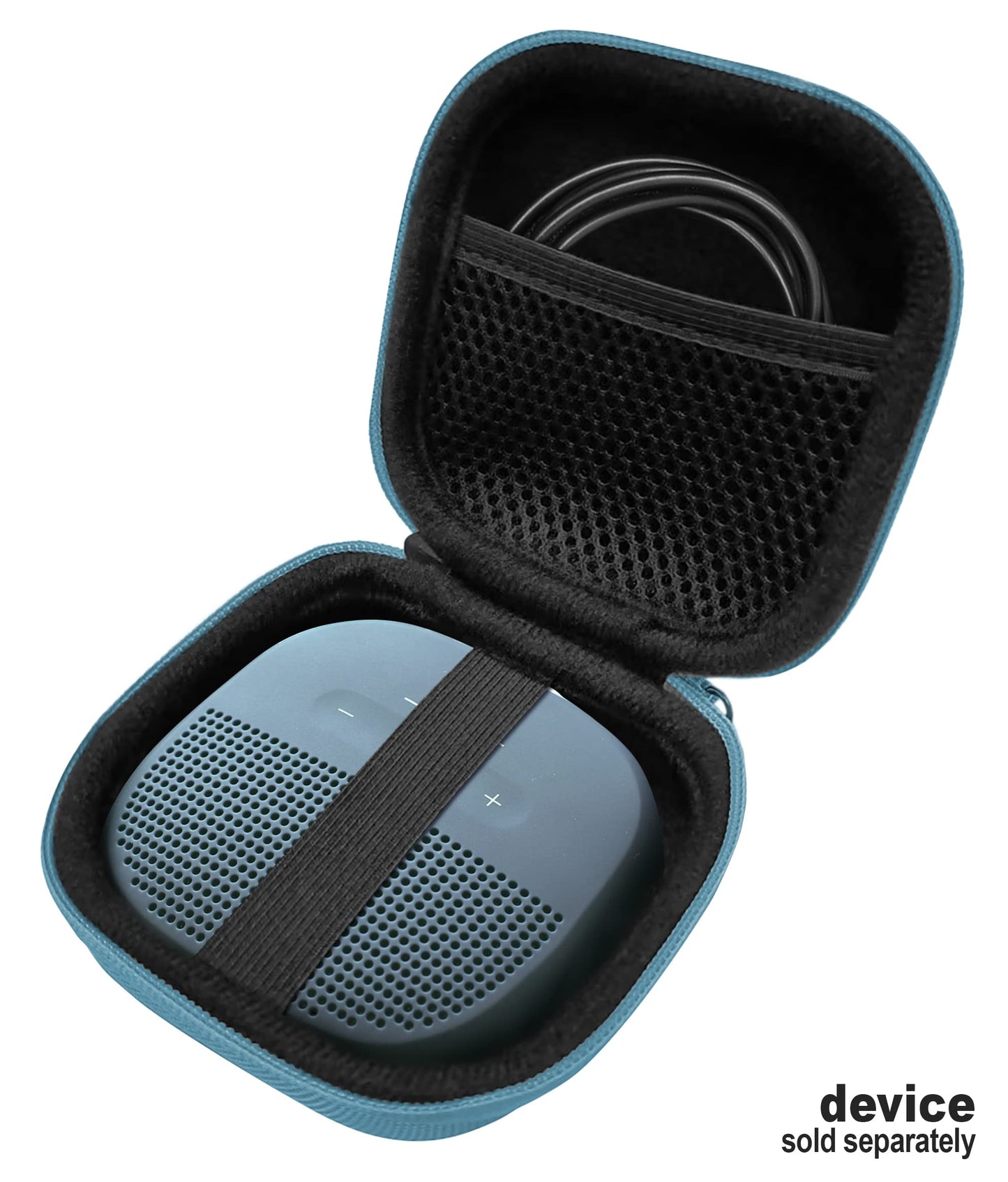 Feature Protective Case for Bose SoundLink Micro Bluetooth Speaker by WGear, Featured Design with mesh Pocket for Cable and Other Accessories, Elastic Strap to Secure Device WGear