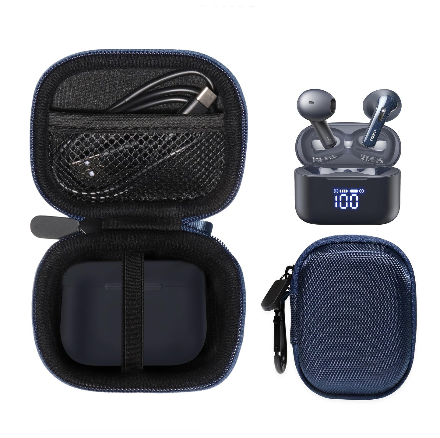 getgear case for TOZO T21 Wireless Earbuds, 5.3 Bluetooth Headphone and T20 Wireless Earbuds Bluetooth Headphones GETGEAR
