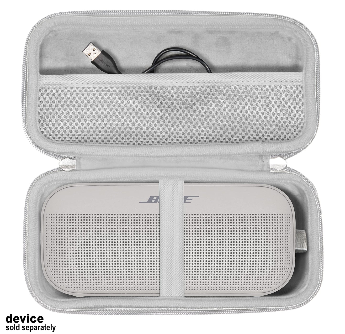 GETGEAR Case for Bose SoundLink Flex Bluetooth Portable Speaker by getgear, mesh Pocket for Charger Cord, Detachable Wrist Strap GETGEAR