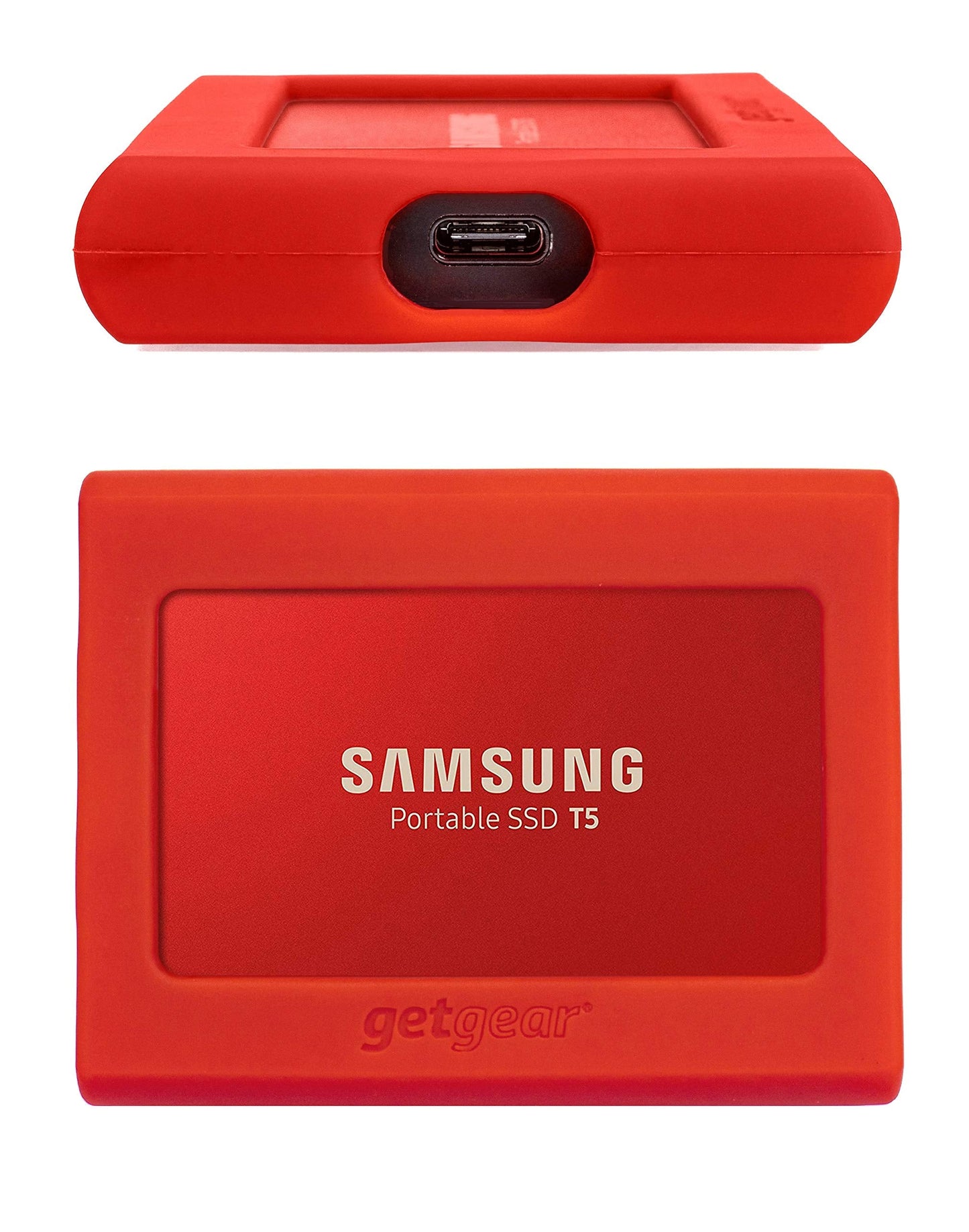 GETGEAR Tailor Made External SSD Bump Case for Samsung T5 Portable SSD 2TB, 1TB, 500G, 250G, USB 3.1 External SSD, Solid Proof from Shock, Shake and Drop Damage, Slim fit and Color Matching GETGEAR