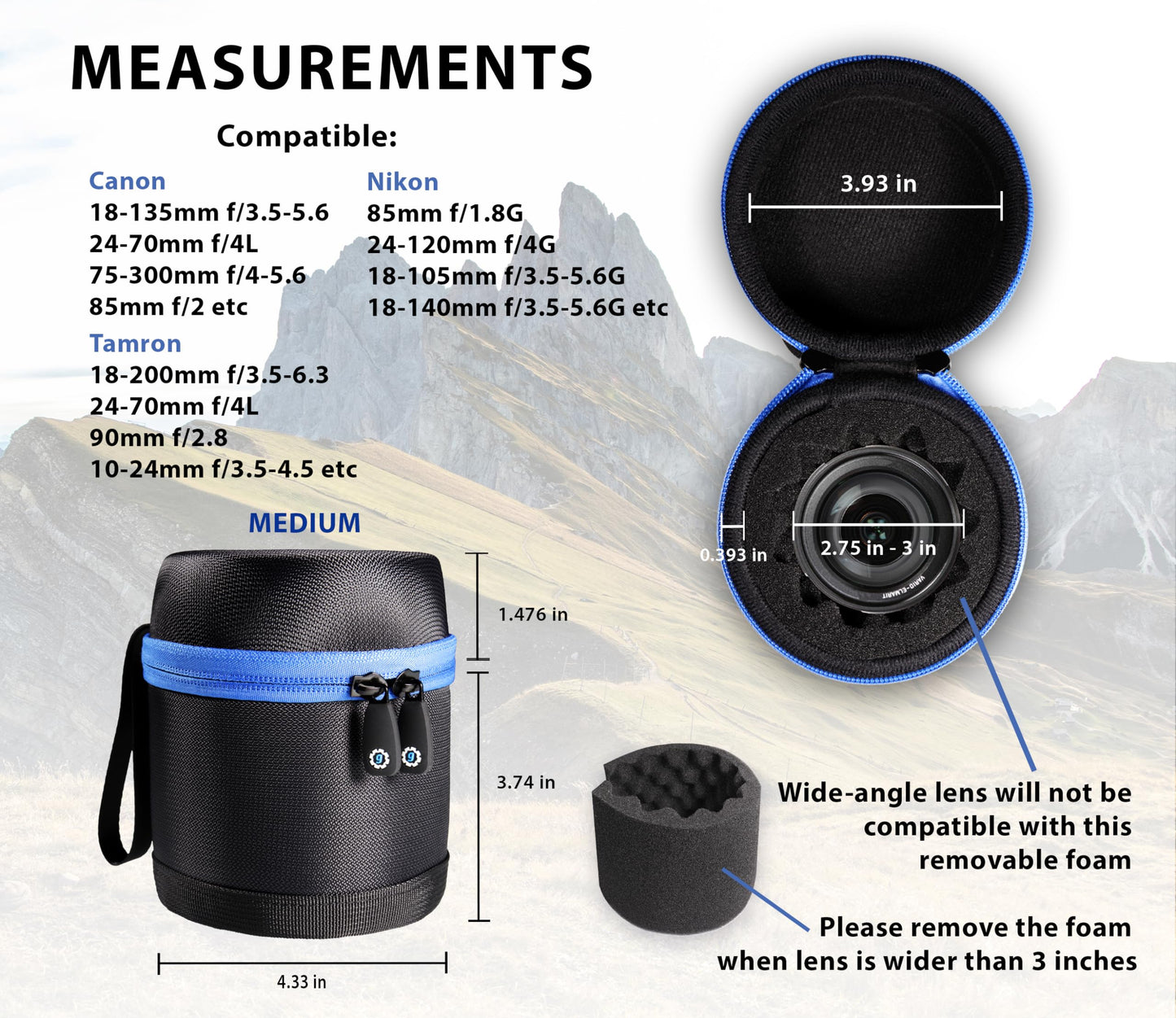 GETGEAR Ultra strong DSLR Camera Lens (Canon, Nikon, Sony, Pentax, Olympus, Panasonic,etc, listed with model details below) GETGEAR