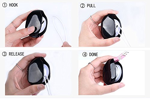 WGear Earbuds Organizer, Cord Manager, Smart Automatic Cord Master, A Simple Pull Then Will Automatic withdraw, The Cord Must Press on The Automatic withdraw Button When Pull WGear