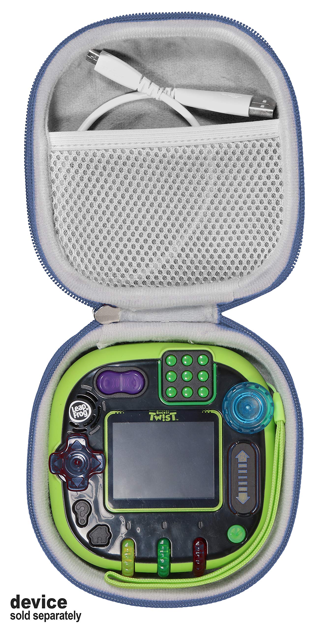 getgear Tailor Made Protective case for Leapfrog Rockit Twist Handheld Learning Game System, mesh Pocket for Cord and Other Accessories, Finger Strap (Blue) GETGEAR