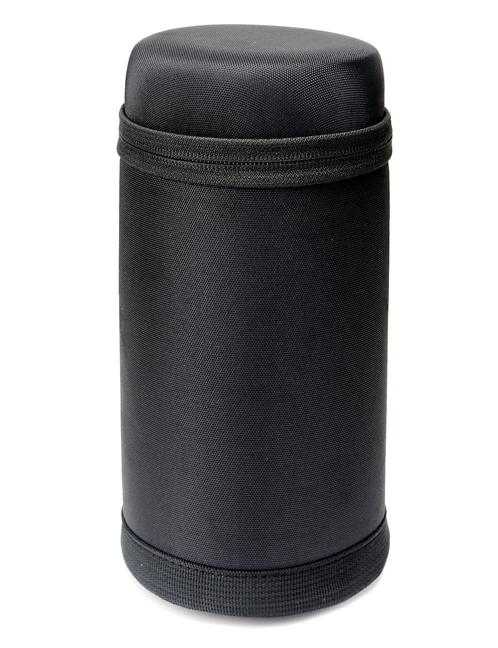 WGear Semi-Hard Lense Case for DSLR Camera Lens (Canon, Nikon, Sony, Pentax, Olympus, Panasonic,etc), Medium Size with Carabiner, Lens Cleaning Wipe (Black Medium) WGear