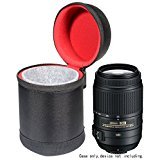 WGear Semi-Hard Lense Case for DSLR Camera Lens (Canon, Nikon, Sony, Pentax, Olympus, Panasonic,etc), Medium Size with Carabiner, Lens Cleaning Wipe (Black Medium) WGear