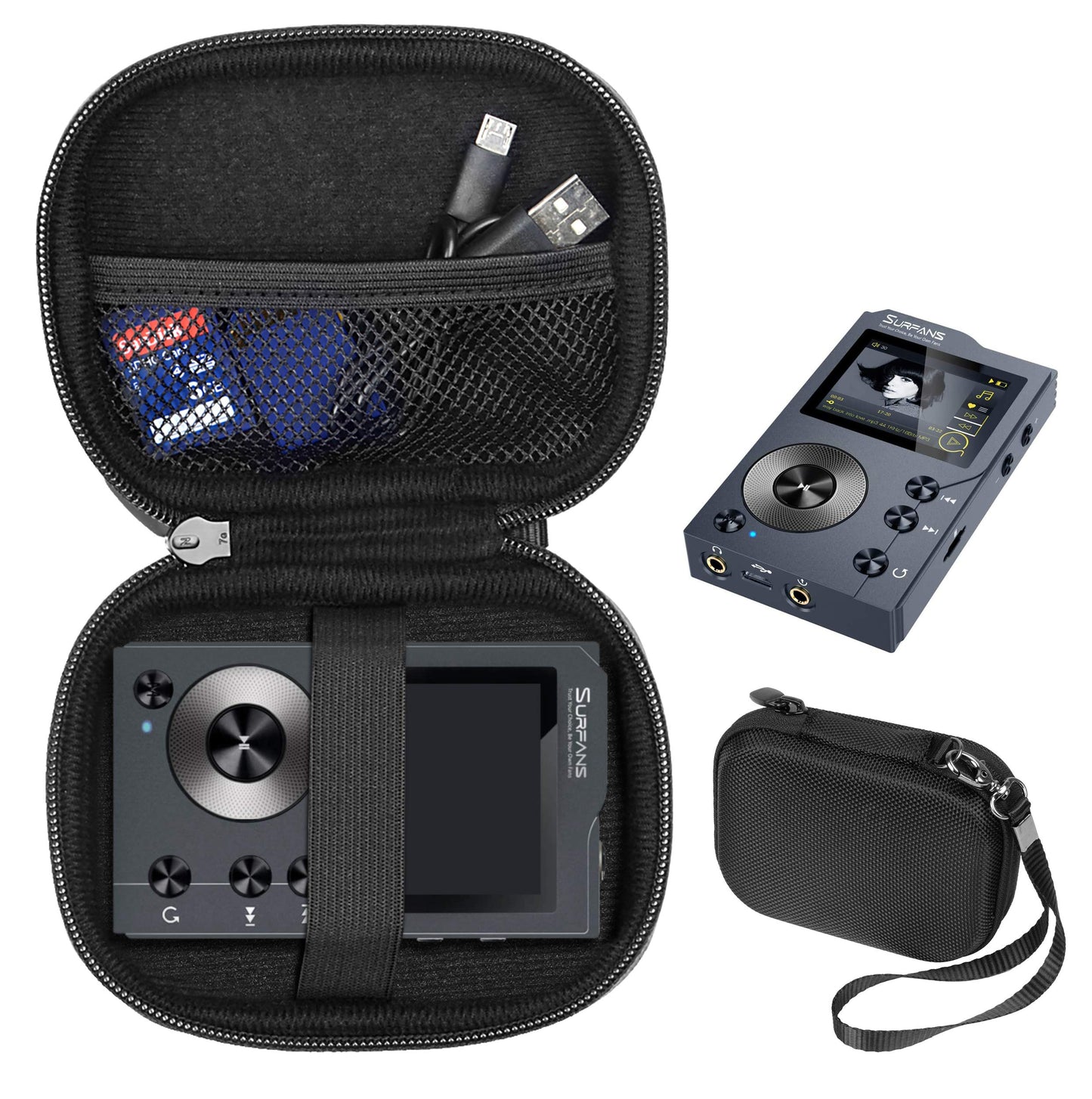 Wgear Music Player Case compatible with AGPTEK H01, H3, AGPTEK IMP HiFi 16GB MP3, Surfans F20 HiFi MP3 Player Wgear
