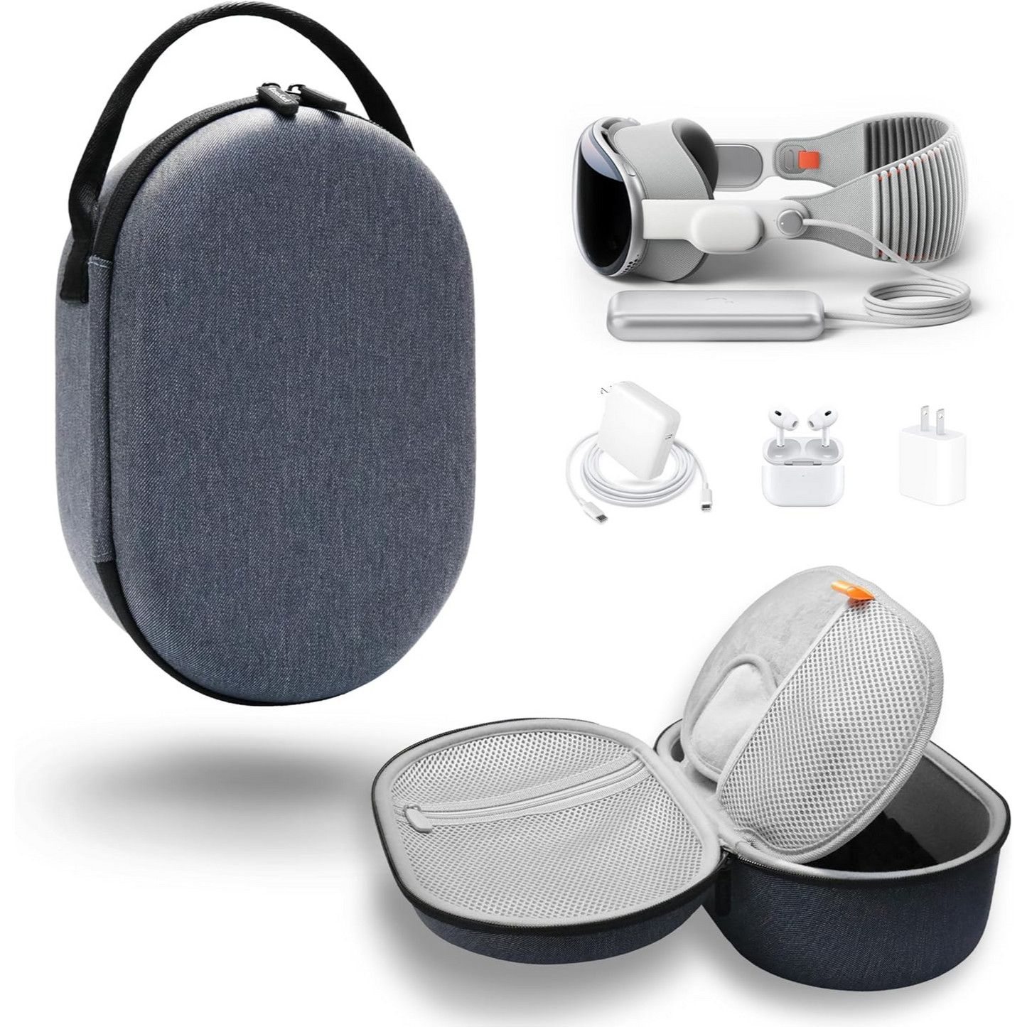 Protective Travel Case for Apple Vision Pro – Compact, Durable Storage with Battery Pack Organizer getgearcase