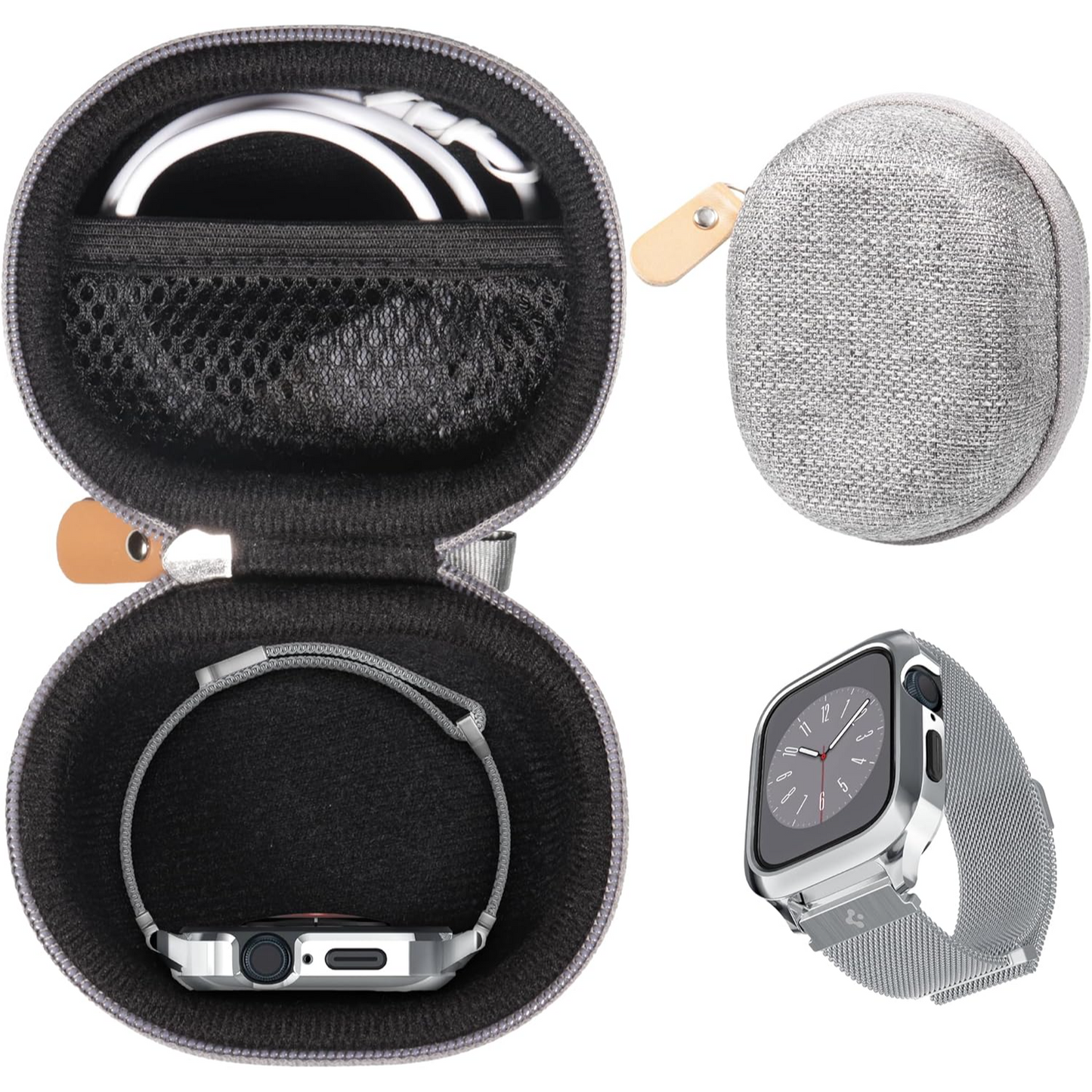Protective Travel Case for Apple Watch Ultra/Series Samsung Galaxy Watch ā Compact, Durable Storage with Mesh Pocket getgearcase
