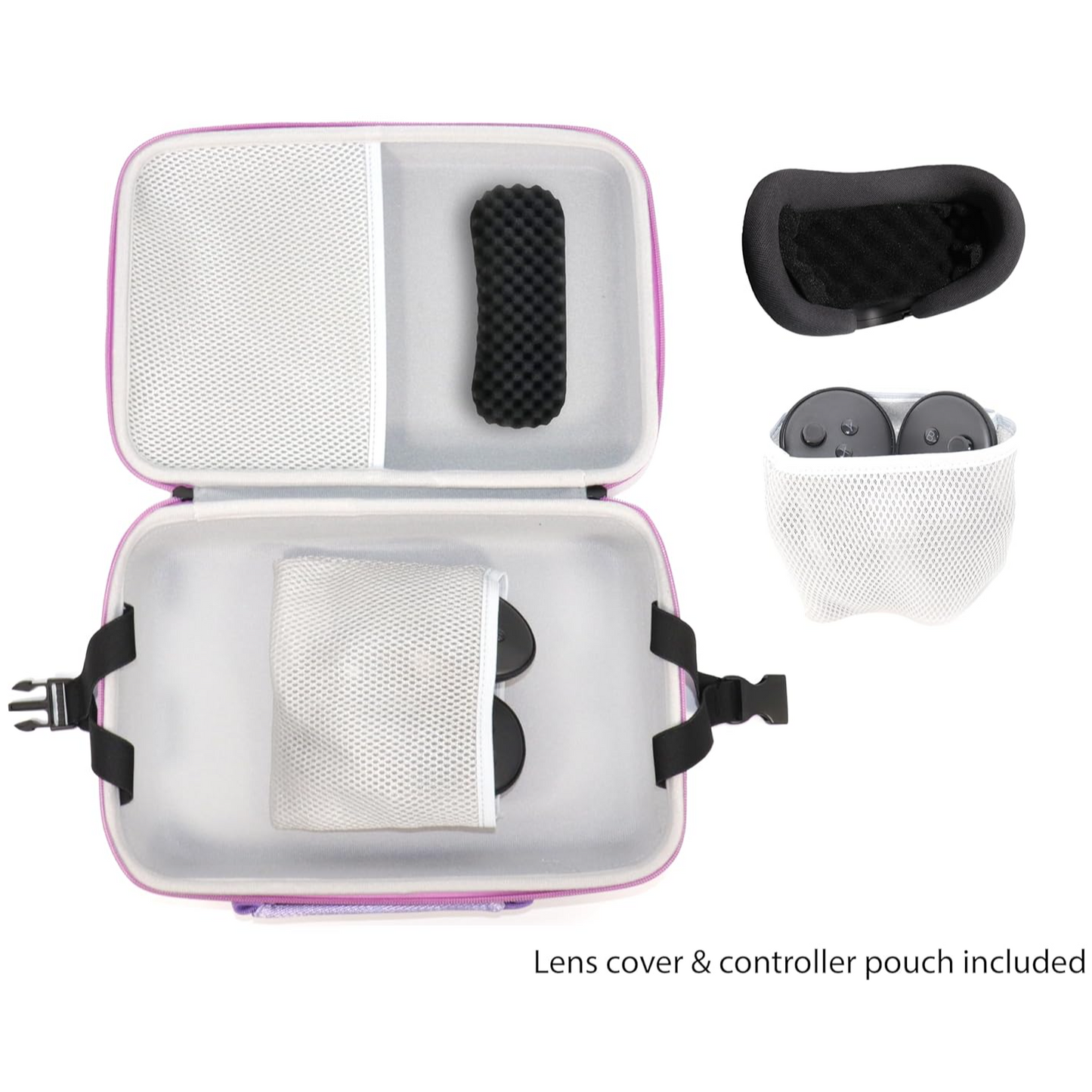 GETGEAR Hard Travel Case for Meta Quest 3s, Quest 3 & Quest 2 โ Shockproof VR Headset Carrying Case with Controller & Accessory Storage