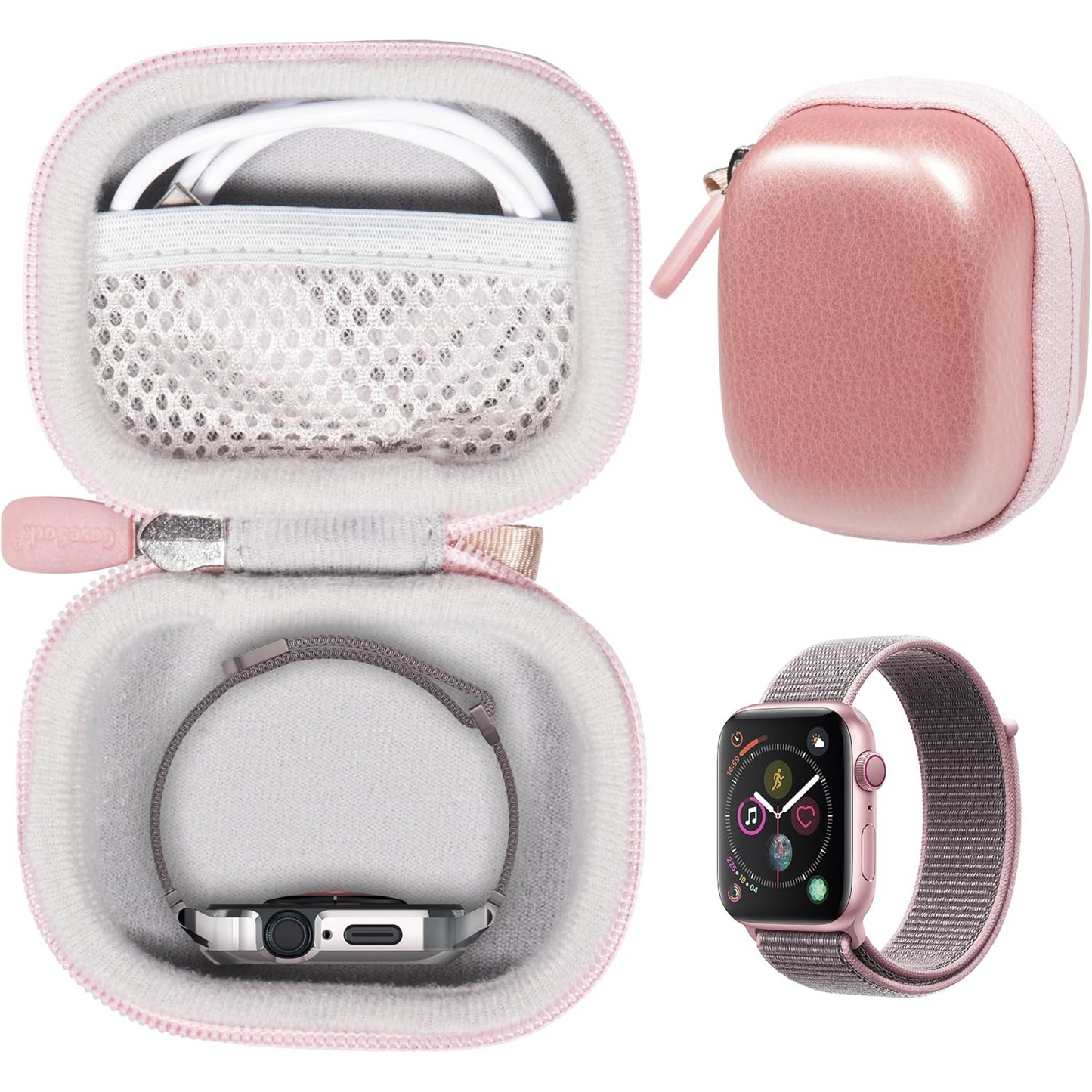 Protective Travel Case for Apple Watch Ultra/Series Samsung Galaxy Watch ā Compact, Durable Storage with Mesh Pocket getgearcase