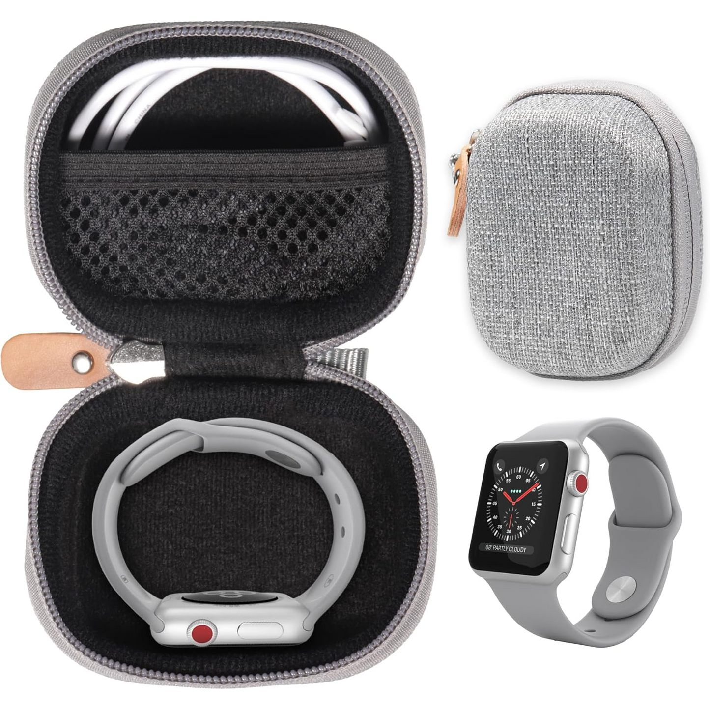 Protective Travel Case for Apple Watch Ultra/Series Samsung Galaxy Watch ā Compact, Durable Storage with Mesh Pocket getgearcase