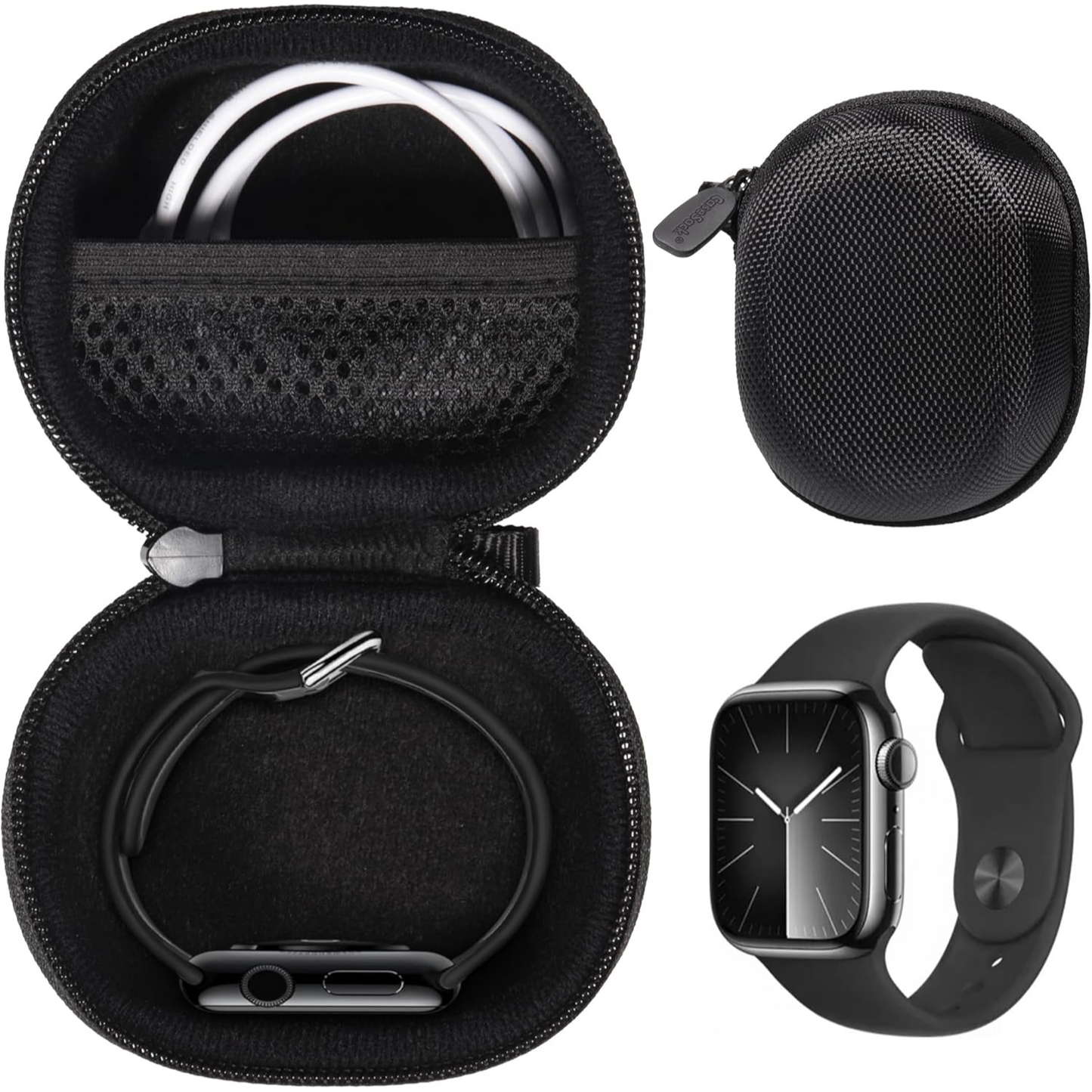 Protective Travel Case for Apple Watch Ultra/Series Samsung Galaxy Watch ā Compact, Durable Storage with Mesh Pocket getgearcase