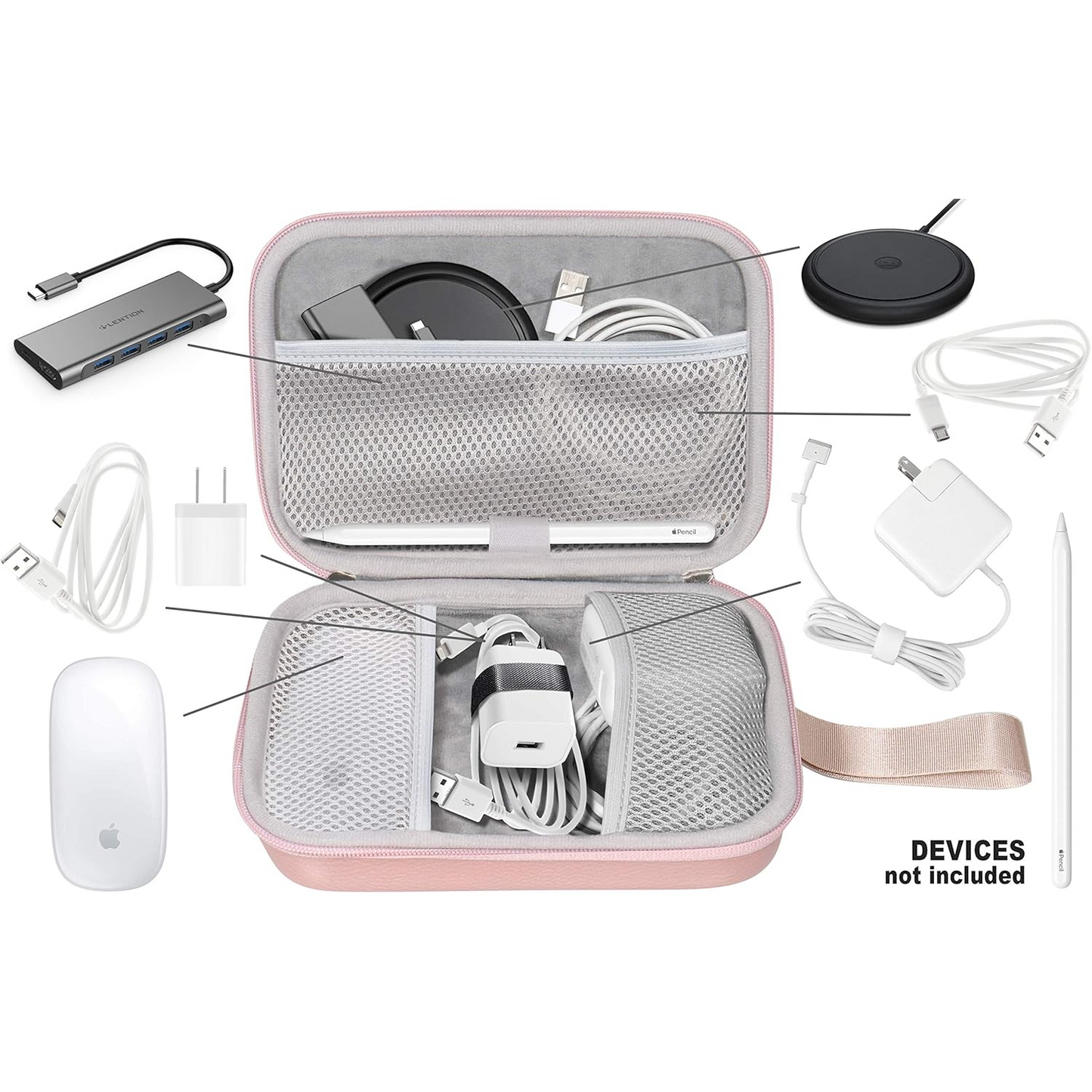 All-in-One Travel Case for MacBook Accessories – Compact Protective Storage for MagSafe, Magic Mouse, Battery Pack, Apple Pencil & USB-C Hubs getgearcase