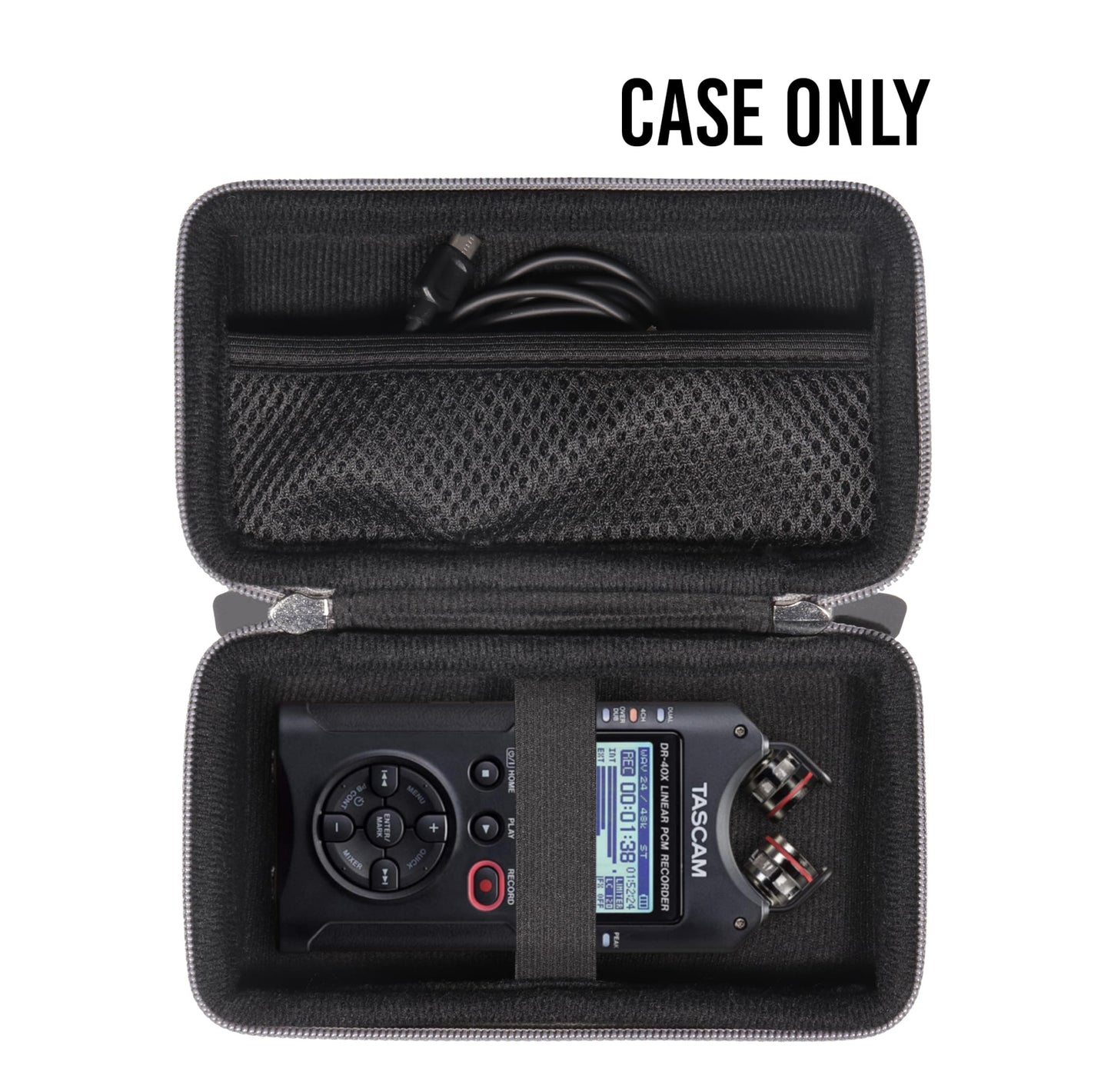 getgear Portable Recorder Case Compatible with Tascam DR-40X Four Track Handheld Recorder and USB Interface GETGEAR