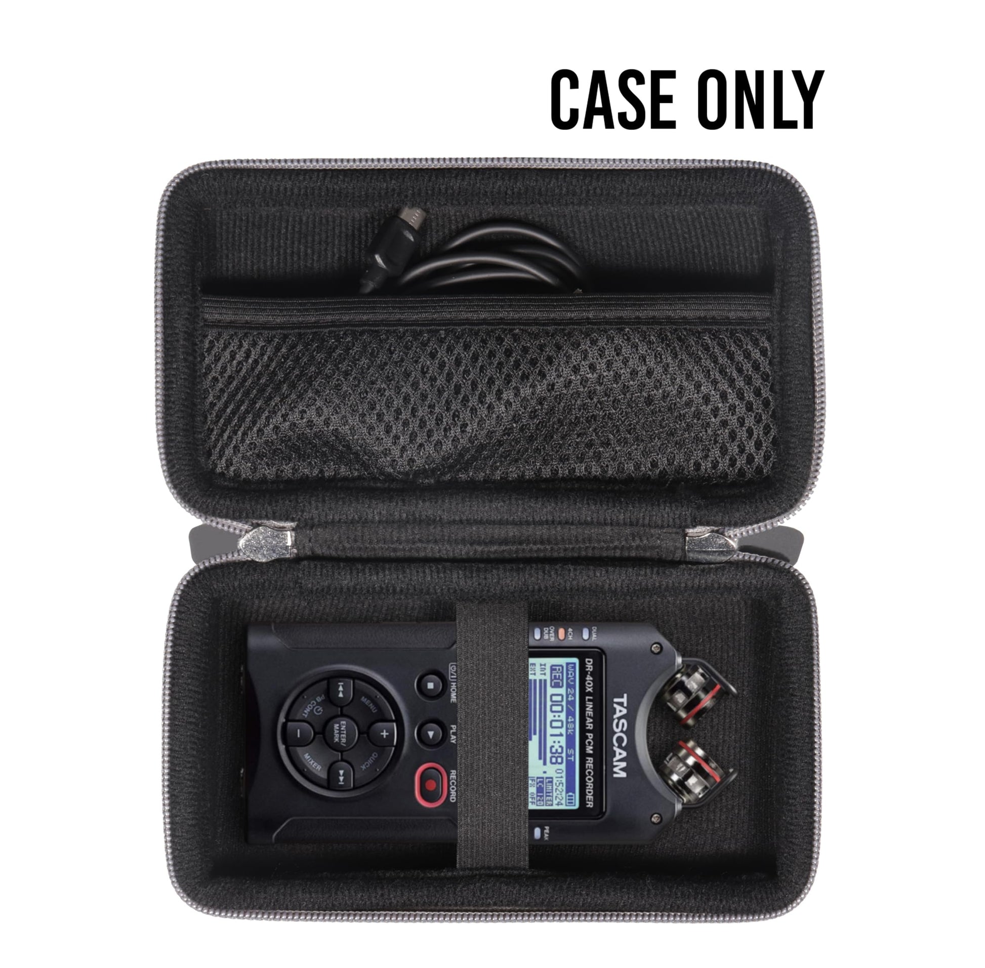 getgear Portable Recorder Case Compatible with Tascam DR-40X Four Track Handheld Recorder and USB Interface GETGEAR