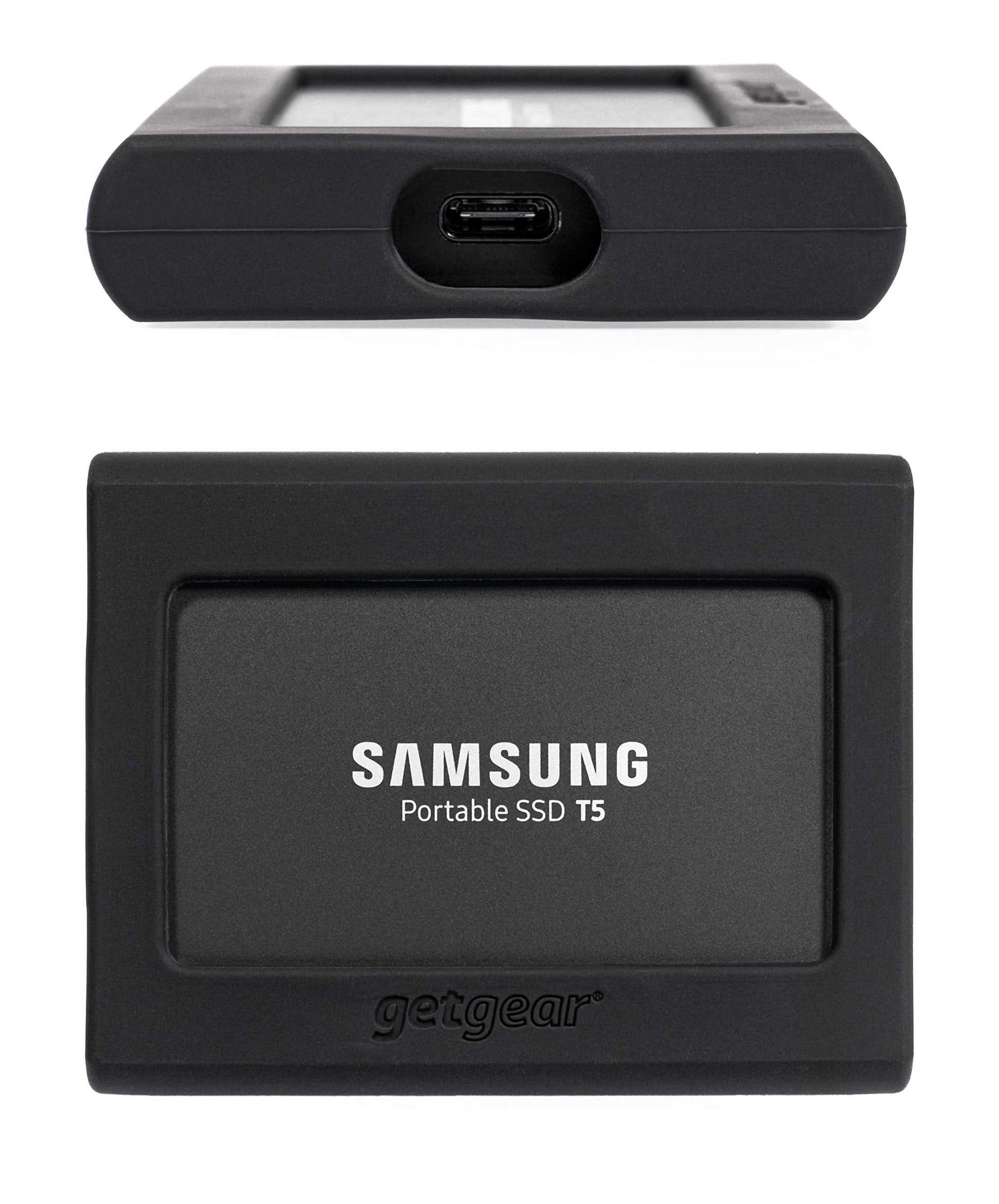 GETGEAR Tailor Made External SSD Bump Case for Samsung T5 Portable SSD 2TB, 1TB, 500G, 250G, USB 3.1 External SSD, Solid Proof from Shock, Shake and Drop Damage, Slim fit and Color Matching GETGEAR
