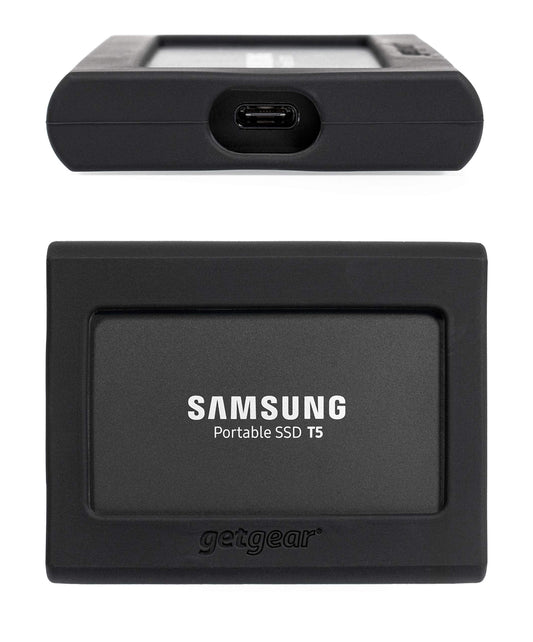 GETGEAR Tailor Made External SSD Bump Case for Samsung T5 Portable SSD 2TB, 1TB, 500G, 250G, USB 3.1 External SSD, Solid Proof from Shock, Shake and Drop Damage, Slim fit and Color Matching GETGEAR