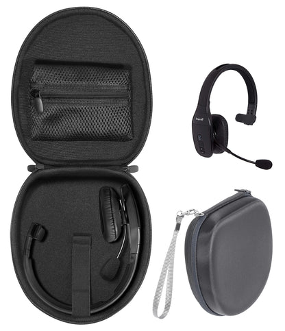 Headset Case for VXI BlueParrott B450-XT, B450-XT -204010-C, B350-XT, B250-XTS, C400-XT, Mesh Pocket for Cable, Amplifier and Other Accessories, Detachable Wrist Strap WGear