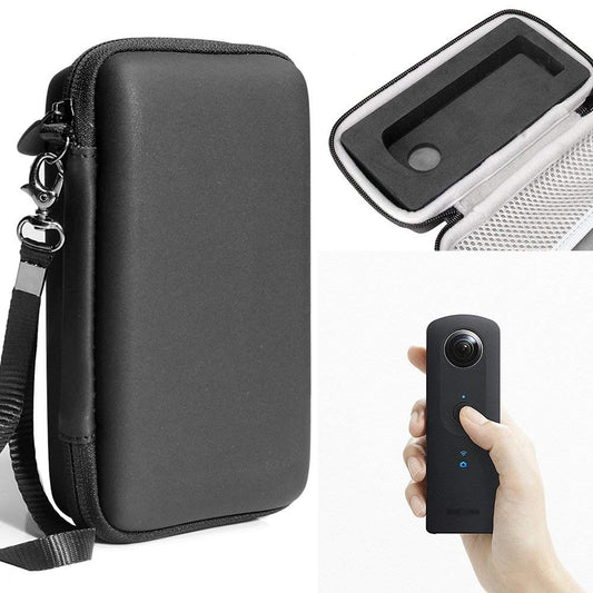 WGear Protective Case for Ricoh Theta S, V 360 and Theta SC 360 Degree Spherica, Customized Dense Absorbing Sturdy Foam Inlay, Mesh Pocket Inside Matte Black WGear